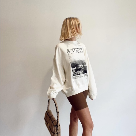 Anine Bing Tops - ANINE BING  Jaci Sweatshirt Rio De Janeiro in Cream